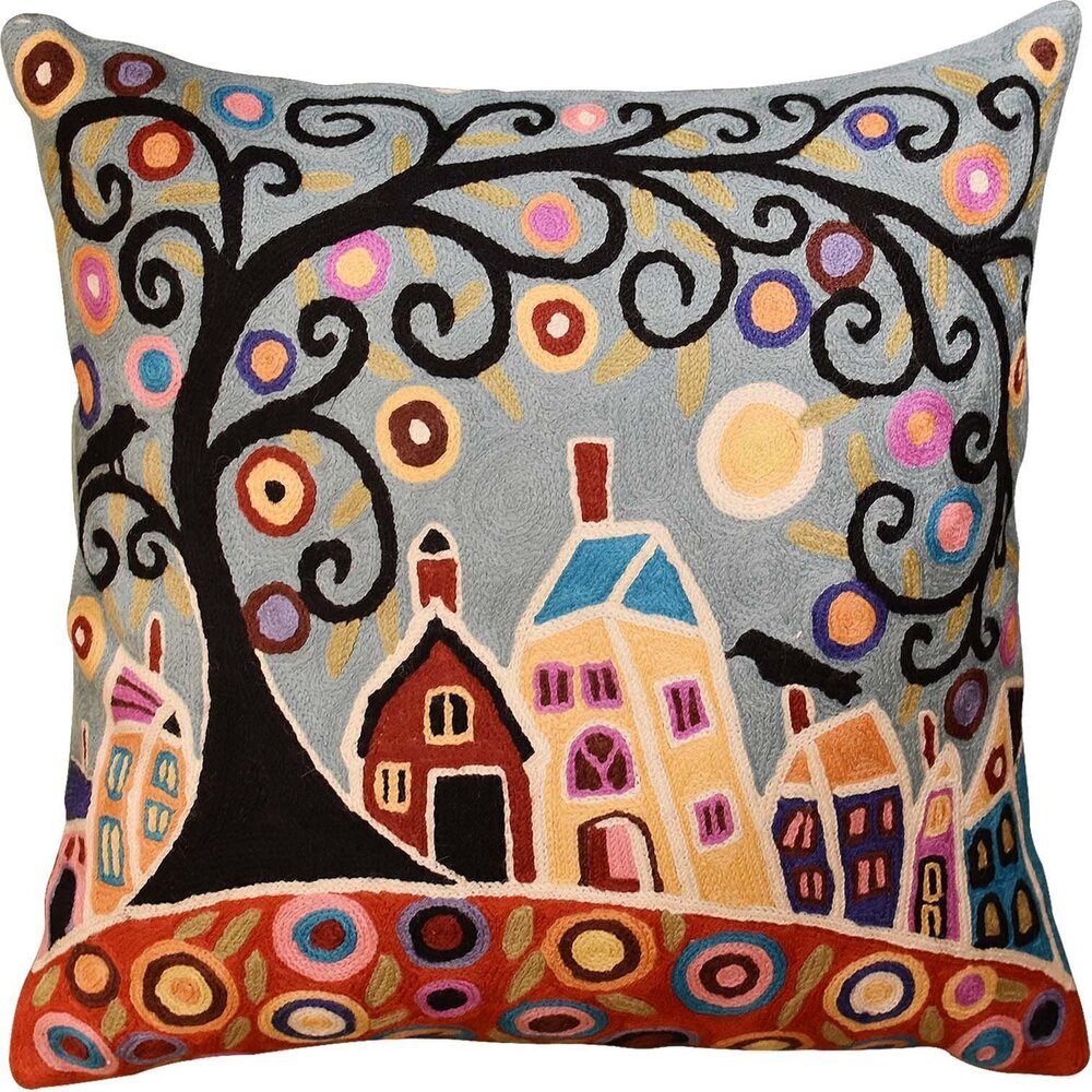 8572 Turquoise Tree of Life Throw Pillow Cover | Karla Gerard Bird Pillows